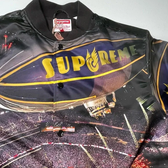 Supreme Mitchell & Ness Blimp Branded Stadium Varsity Jacket Mens XL Size